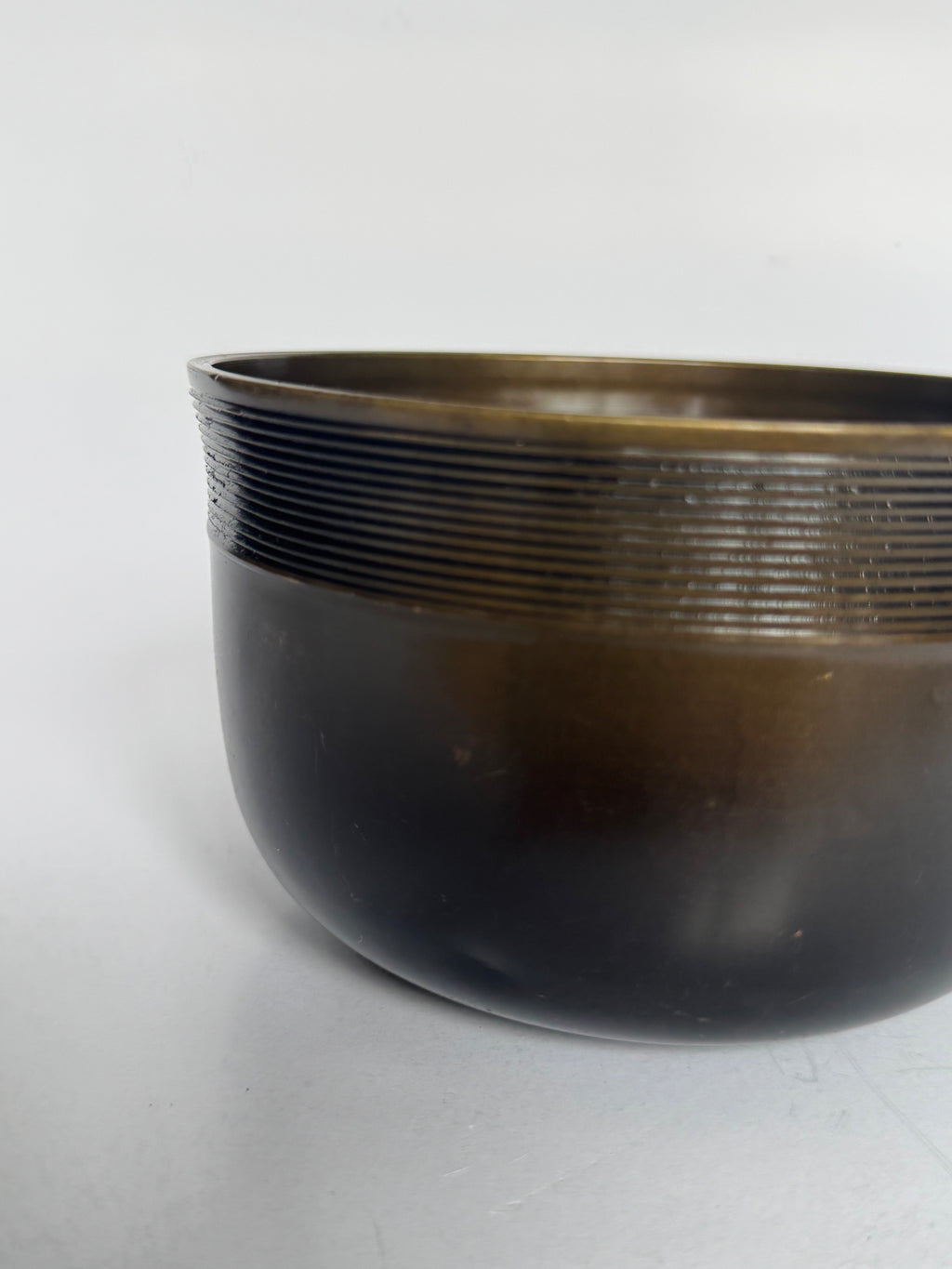 Vintage Japanese Brass Tea Ceremony Water Vessel – Minimalist Chado Utensil with Natural Patina