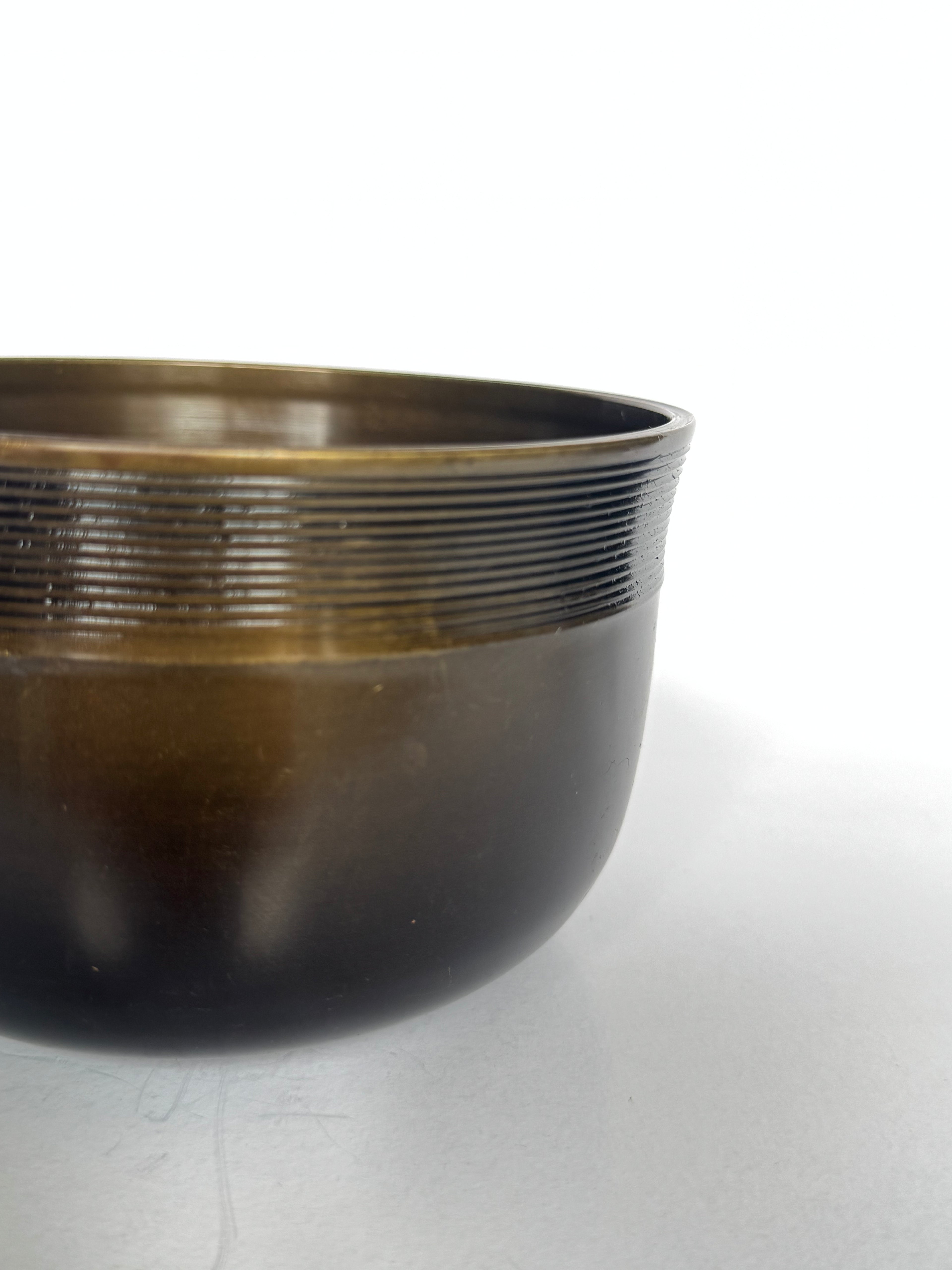 Vintage Japanese Brass Tea Ceremony Water Vessel – Minimalist Chado Utensil with Natural Patina