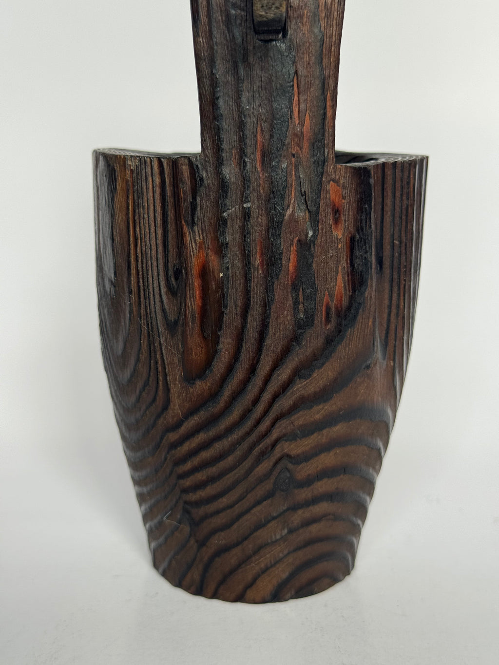 Japanese Wooden Ikebana Vase with Handle – Solid Wood Flower Vessel with Copper Liner