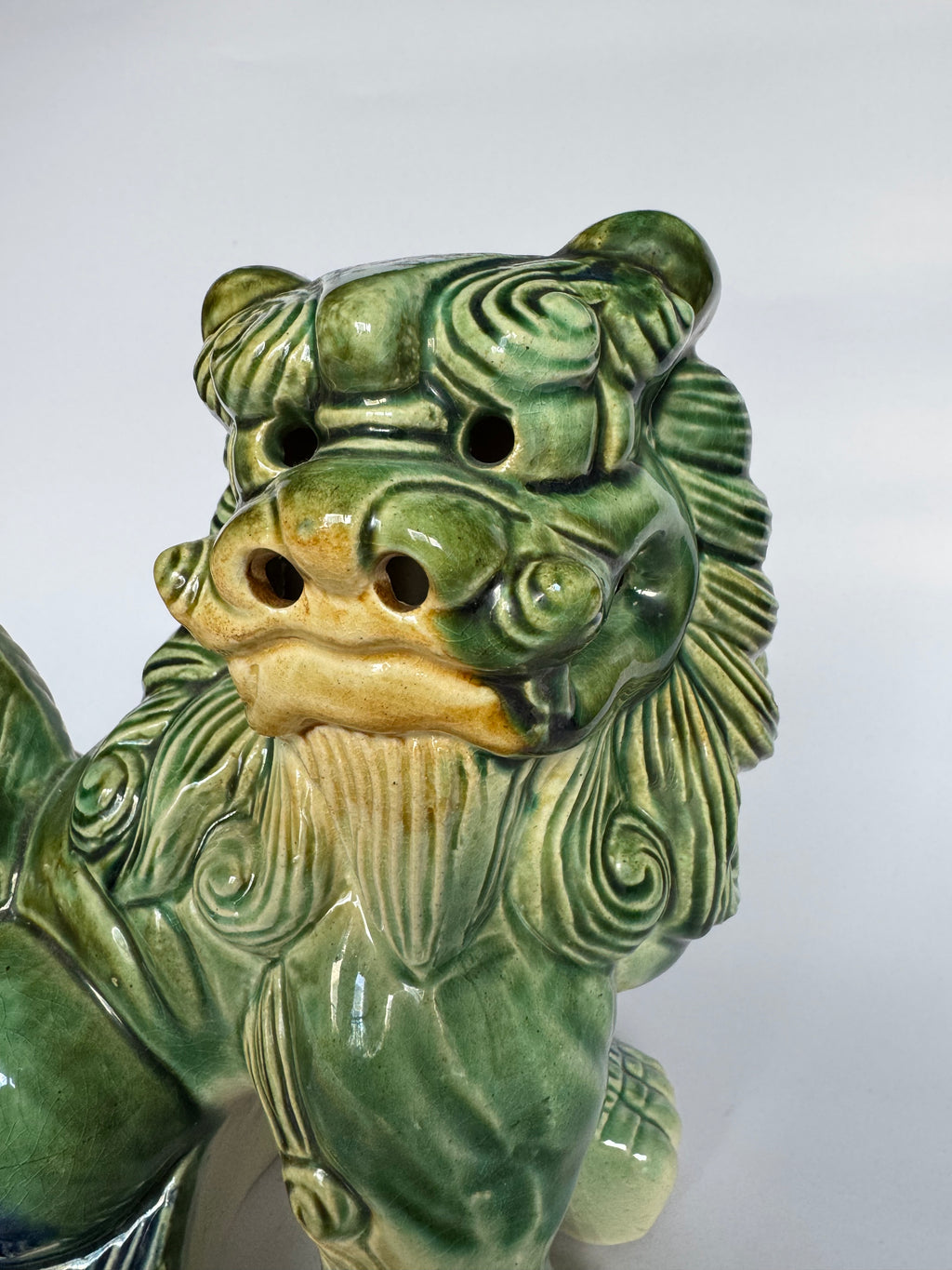 Japanese Tsuboya Shisa Lion Pair – Handcrafted Okinawan Guardian Ceramics – Feng Shui Decor