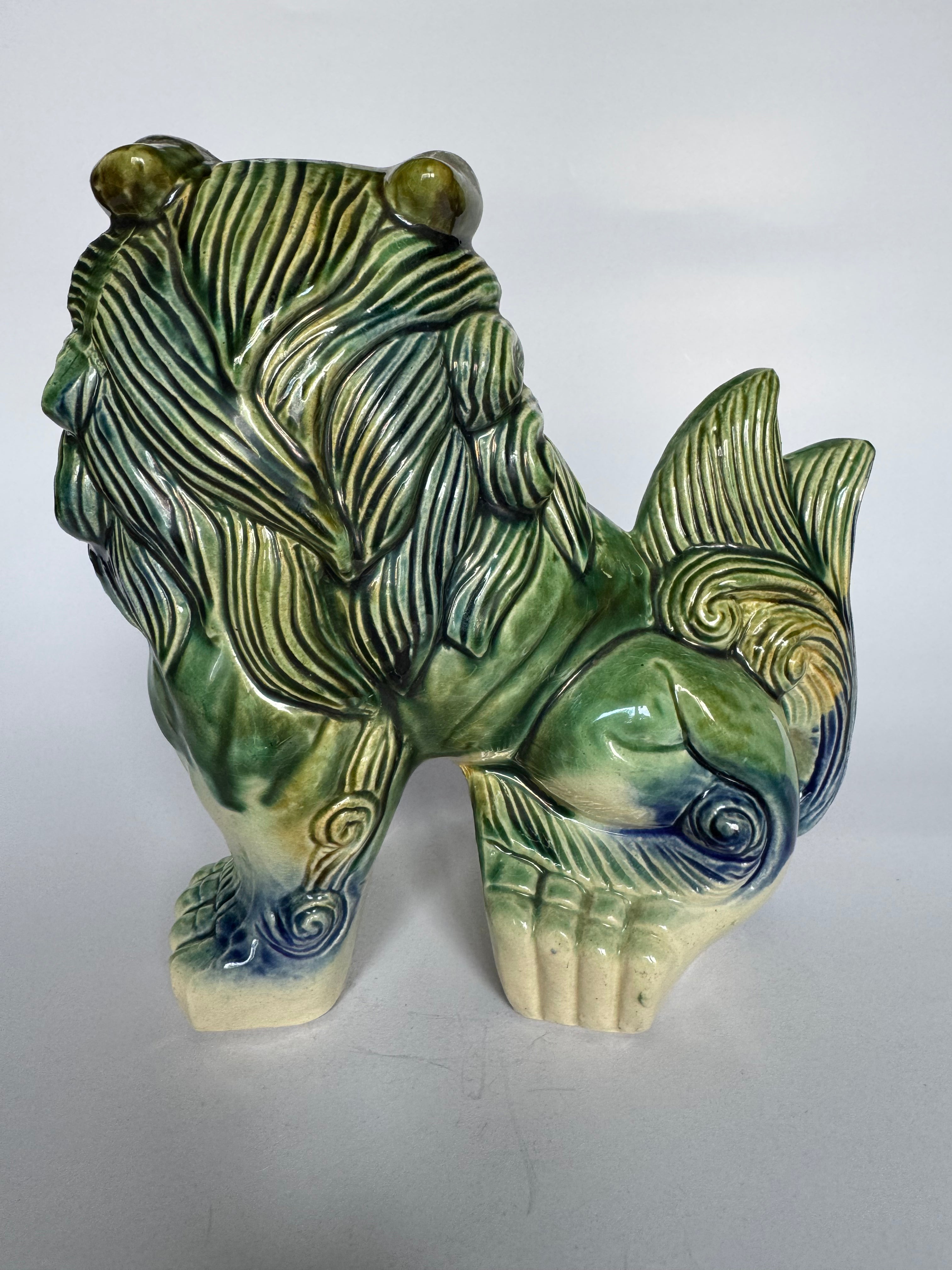 Japanese Tsuboya Shisa Lion Pair – Handcrafted Okinawan Guardian Ceramics – Feng Shui Decor