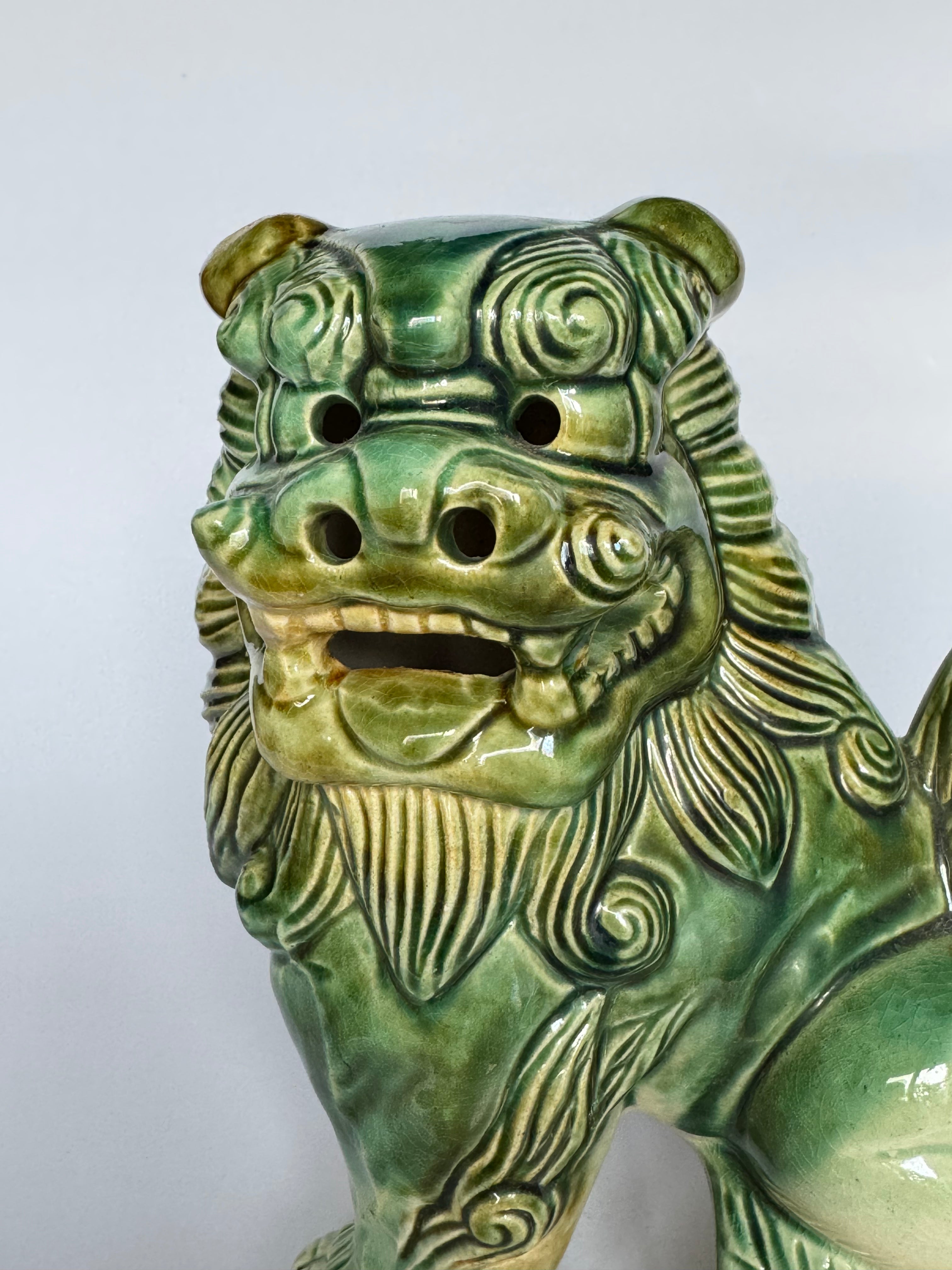 Japanese Tsuboya Shisa Lion Pair – Handcrafted Okinawan Guardian Ceramics – Feng Shui Decor