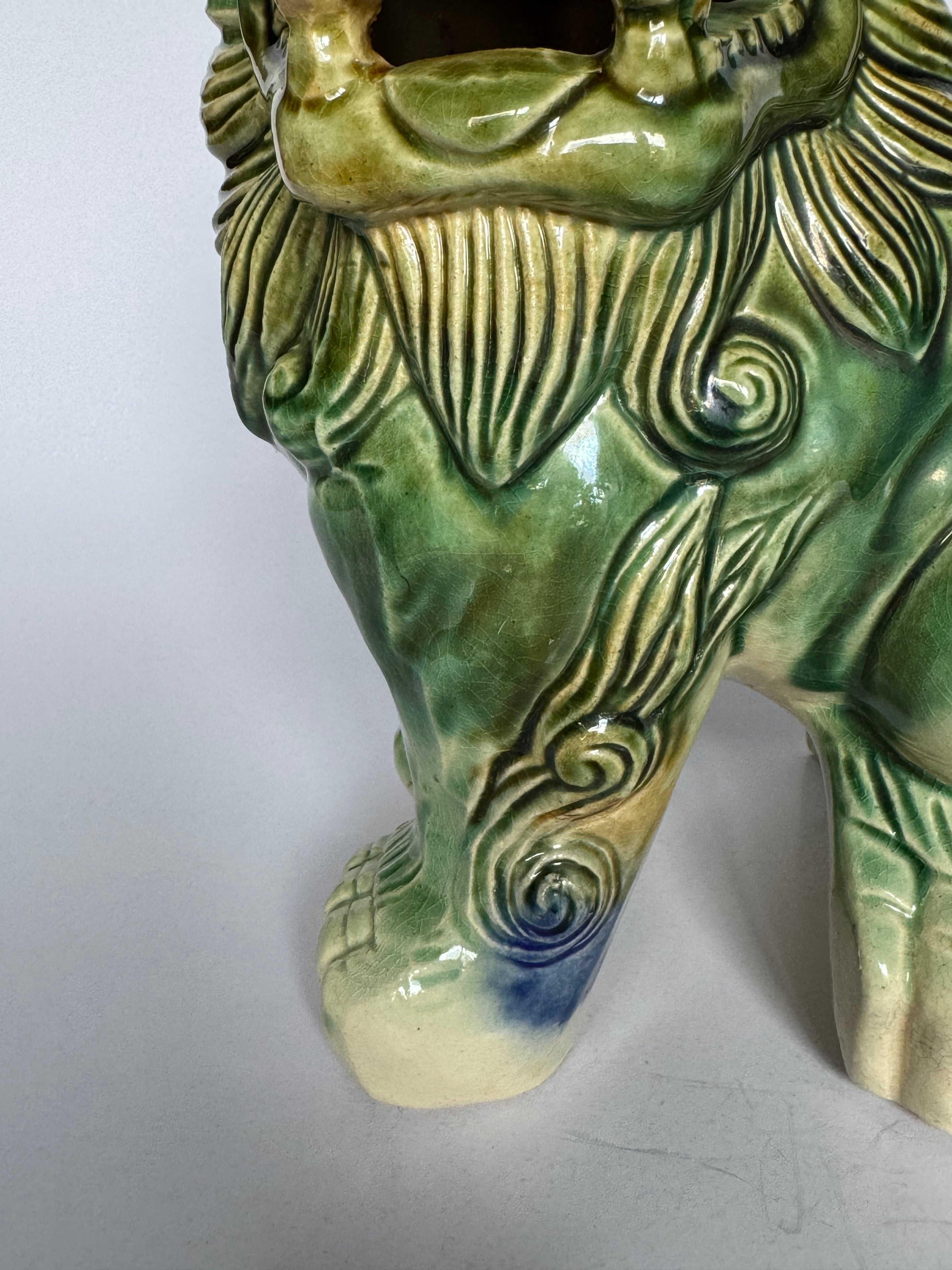 Japanese Tsuboya Shisa Lion Pair – Handcrafted Okinawan Guardian Ceramics – Feng Shui Decor
