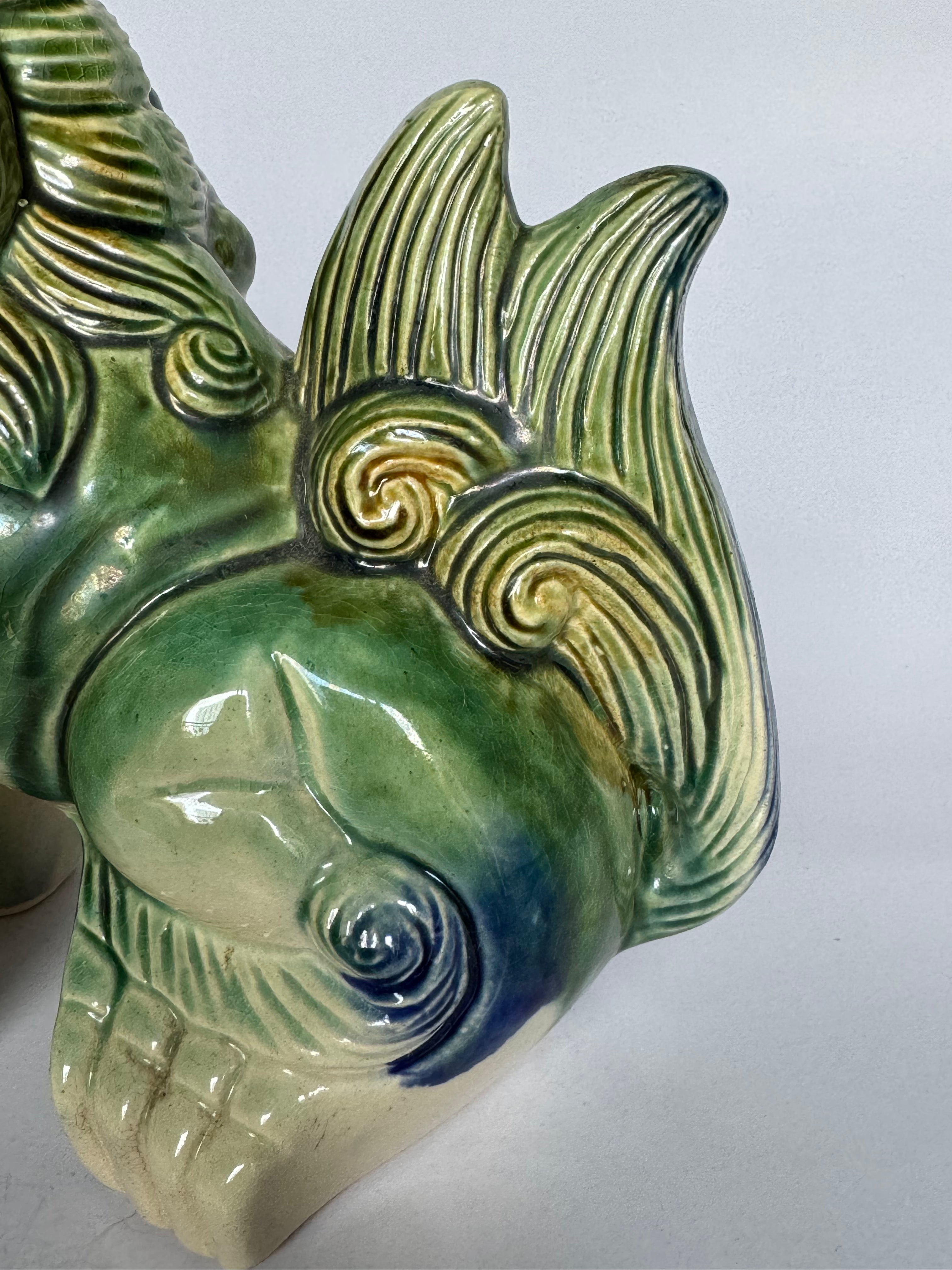 Japanese Tsuboya Shisa Lion Pair – Handcrafted Okinawan Guardian Ceramics – Feng Shui Decor