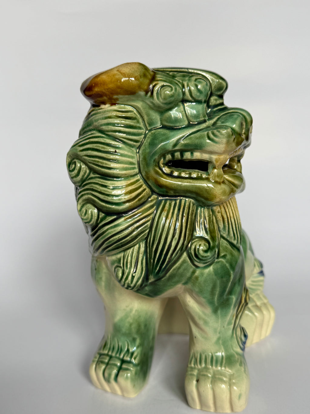 Japanese Tsuboya Shisa Lion Pair – Handcrafted Okinawan Guardian Ceramics – Feng Shui Decor