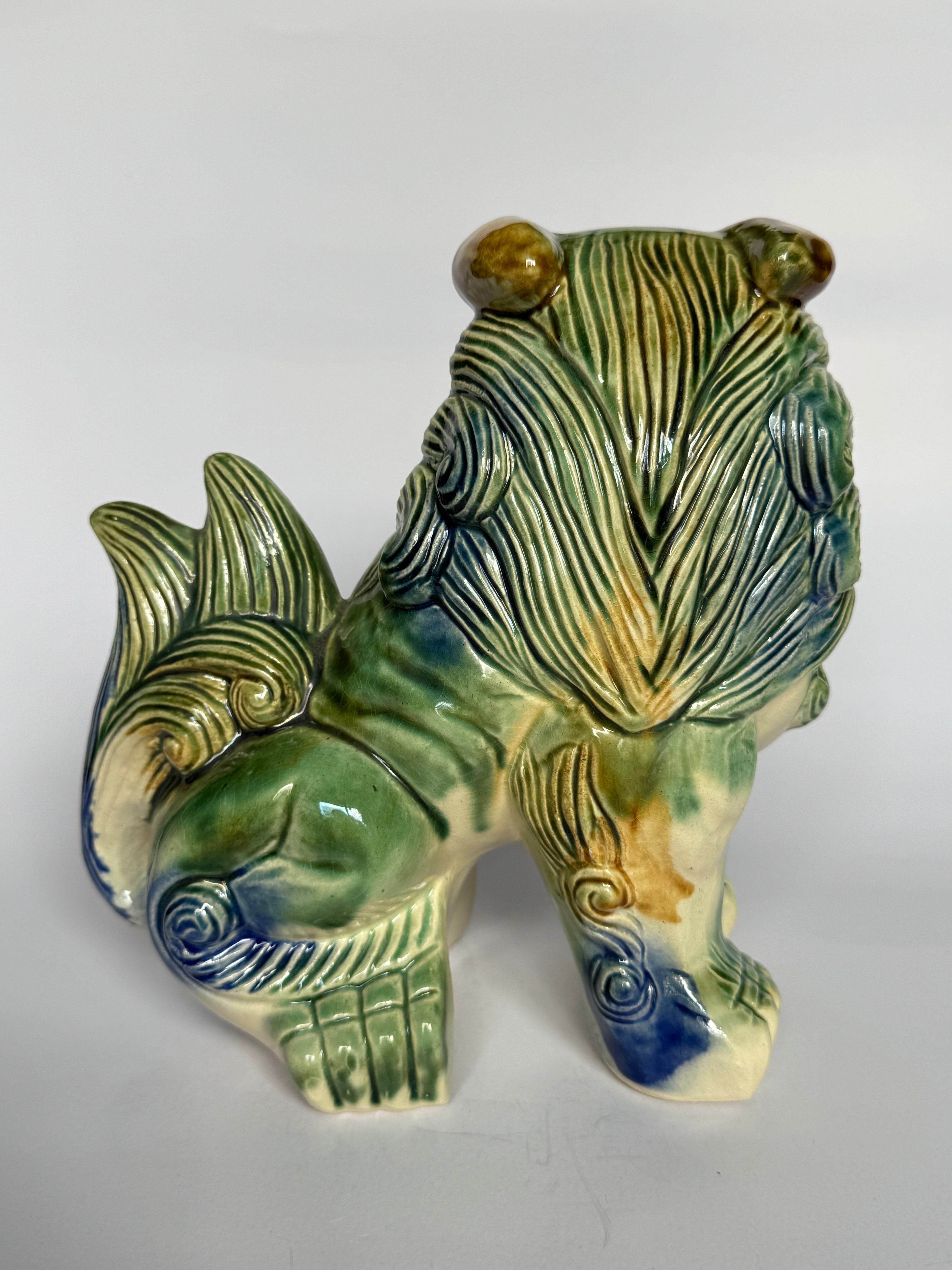 Japanese Tsuboya Shisa Lion Pair – Handcrafted Okinawan Guardian Ceramics – Feng Shui Decor