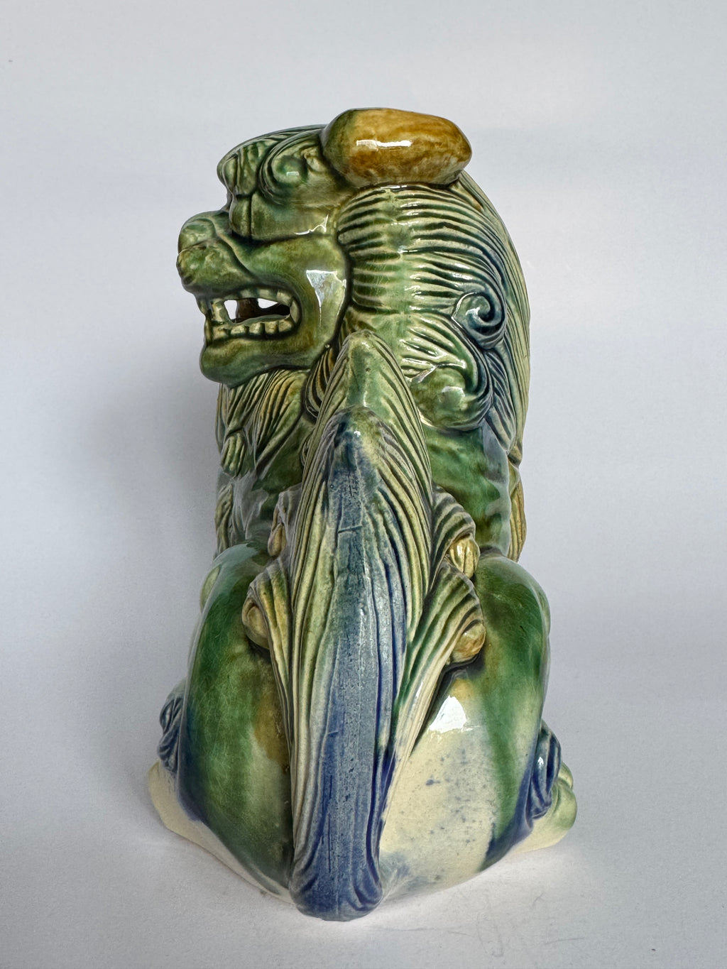 Japanese Tsuboya Shisa Lion Pair – Handcrafted Okinawan Guardian Ceramics – Feng Shui Decor