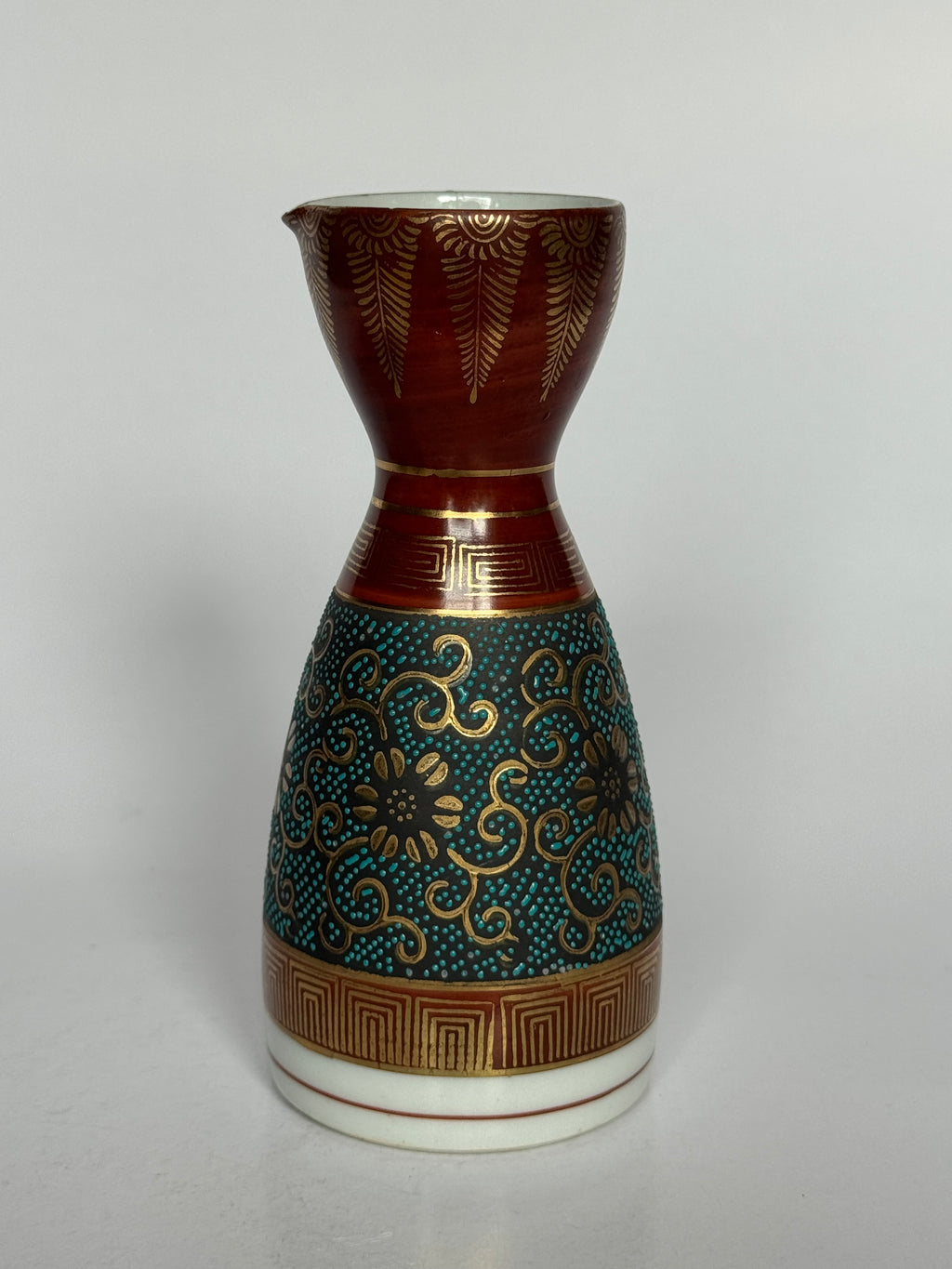 Vintage Japanese Kutani – Brocade Glaze with Copper Accents – Curated 3-Piece Set