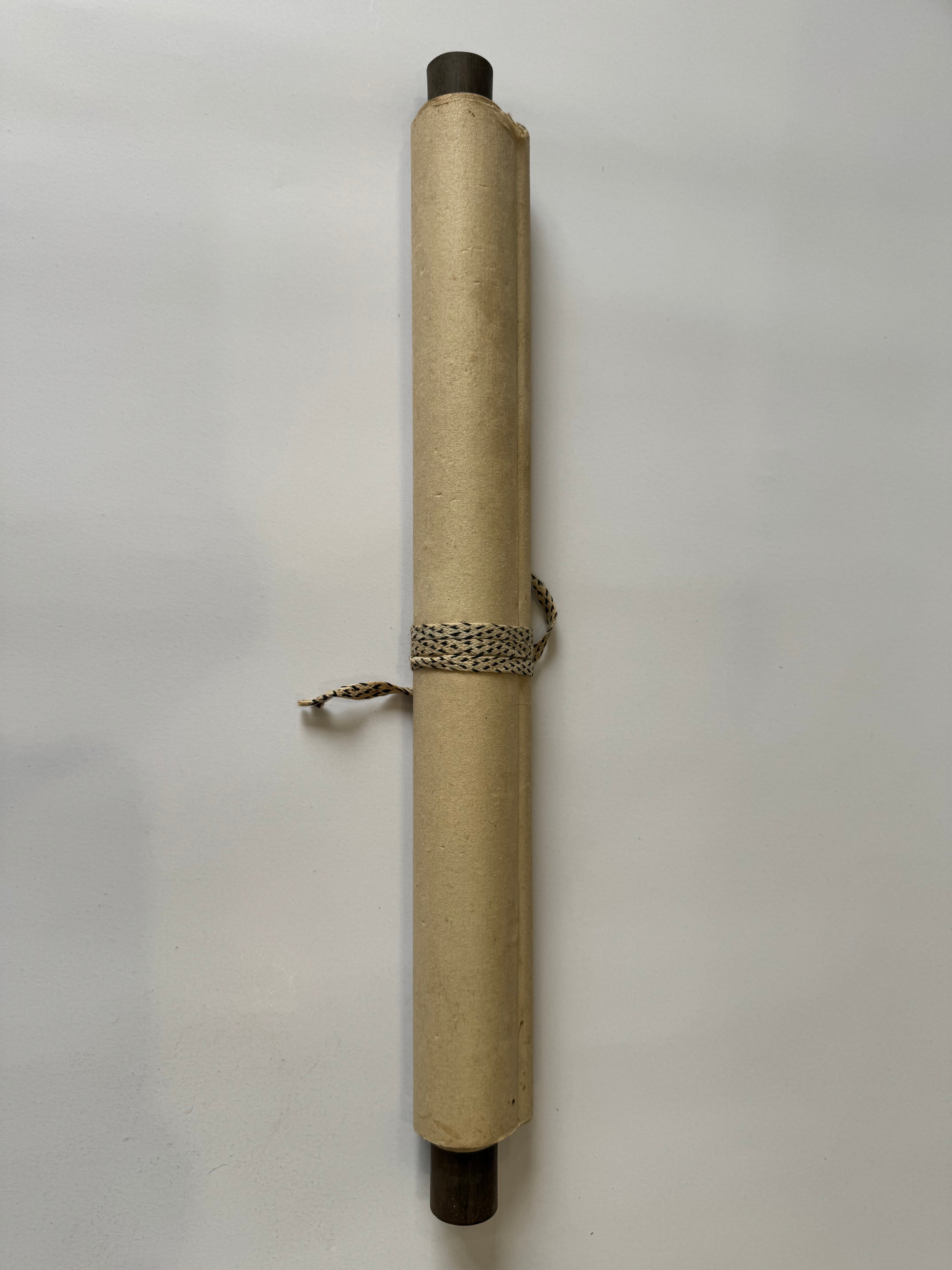 Vintage Japanese Calligraphy & Bird Hanging Scroll