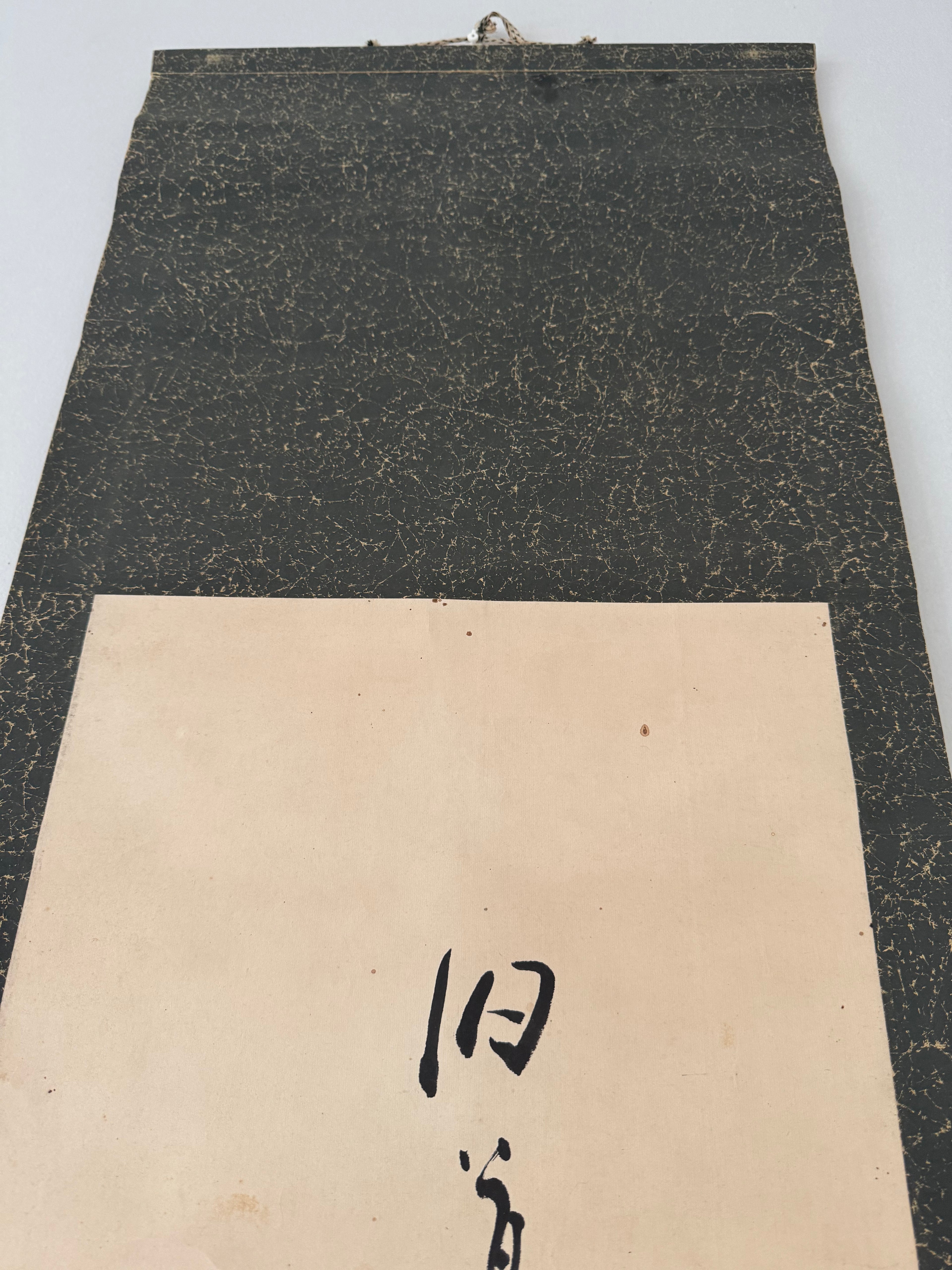 Vintage Japanese Calligraphy & Bird Hanging Scroll