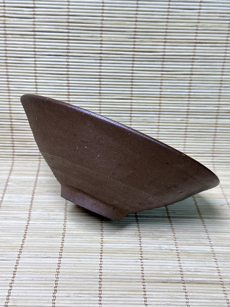 Vintage Japanese Bizen Chawan, Wood Fired Tea Bowl, Natural Goma Ash Glaze, Unglazed Stoneware, Artist Signed