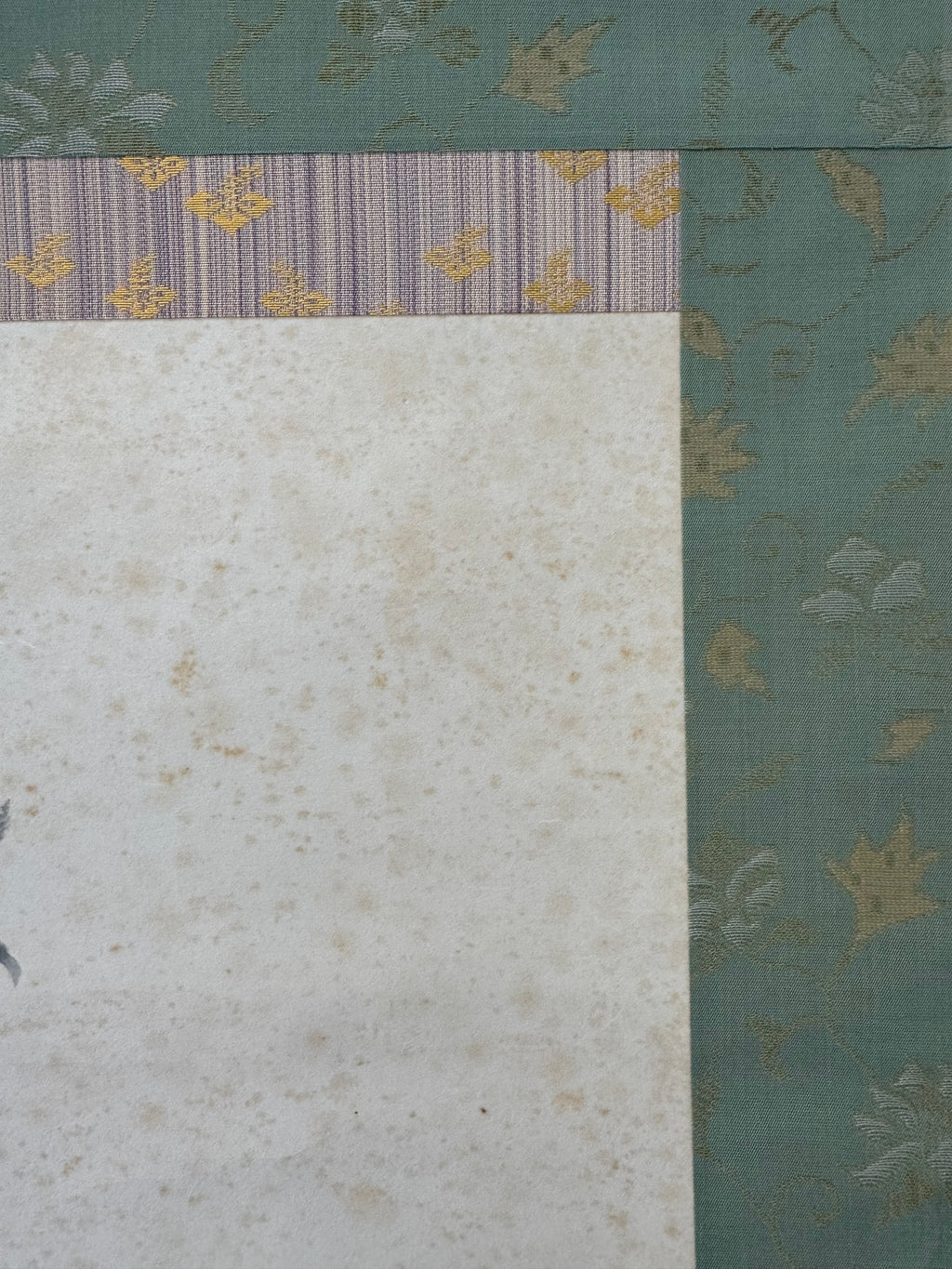 Vintage Japanese Ink Flower Hanging Scroll – Peony Blossom in Monochrome Brushwork
