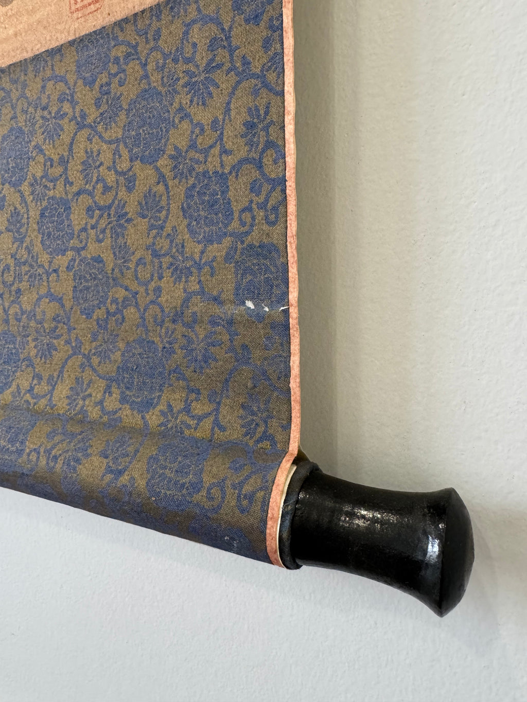 Vintage Japanese Hanging Scroll – Ink Bird on Bamboo Branch with Calligraphy