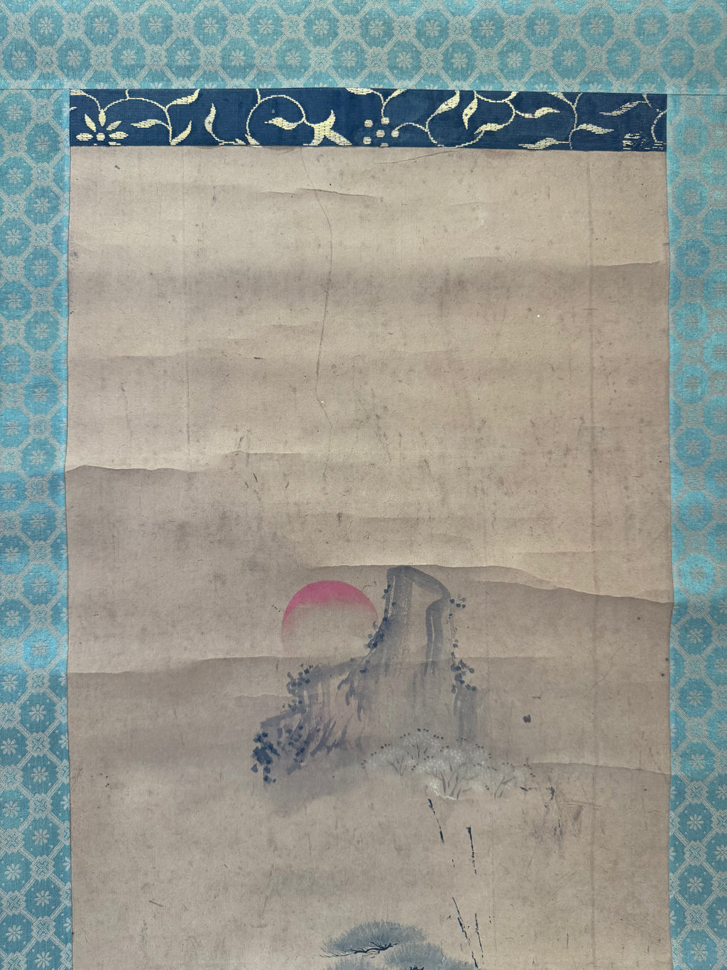 Japanese Hanging Scroll Painting – Sunrise and Pine, Ikyo, Nagaoka Domain Official Painter