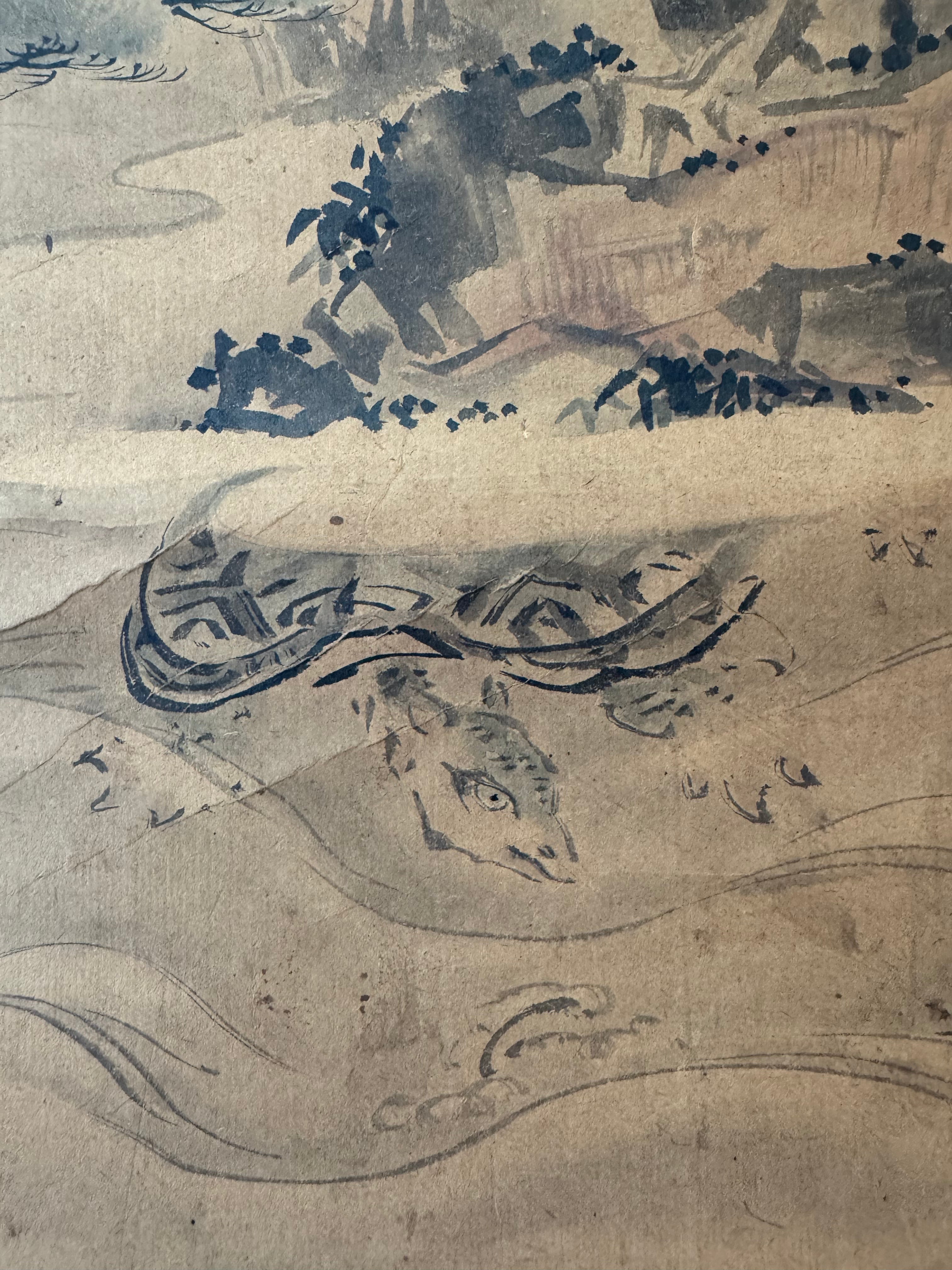 Japanese Hanging Scroll Painting – Sunrise and Pine, Ikyo, Nagaoka Domain Official Painter