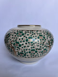 Vintage Kutani Vase, Japanese Plum Blossom Ceramic, Moriage Gold Gilt Ikebana Vessel