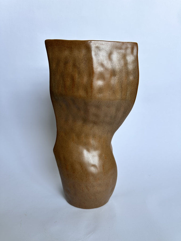 Wabi Sabi Ceramic Vase, Japanese Organic Sculptural Pottery, Matte Clay Glaze