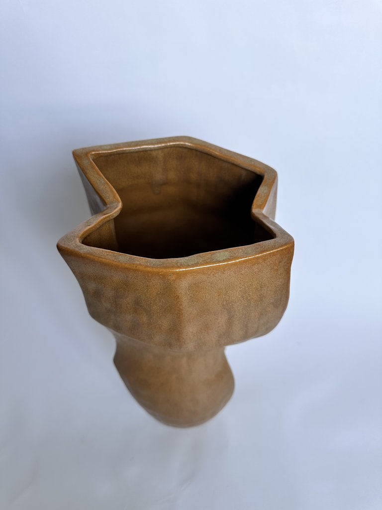 Wabi Sabi Ceramic Vase, Japanese Organic Sculptural Pottery, Matte Clay Glaze