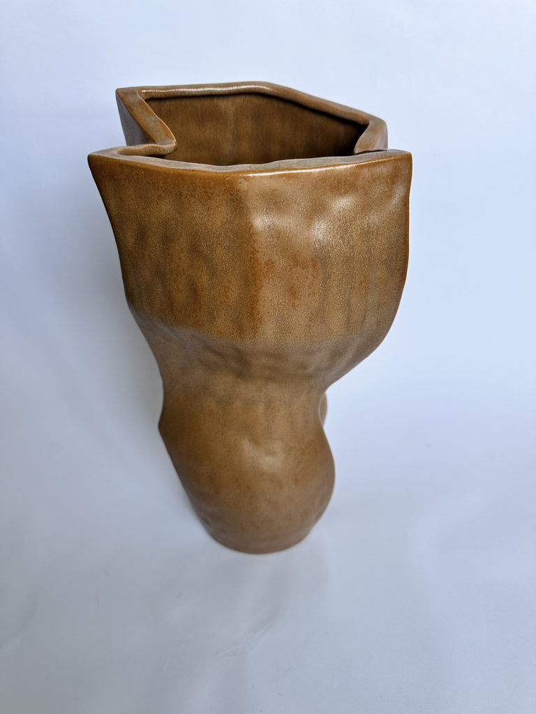 Wabi Sabi Ceramic Vase, Japanese Organic Sculptural Pottery, Matte Clay Glaze