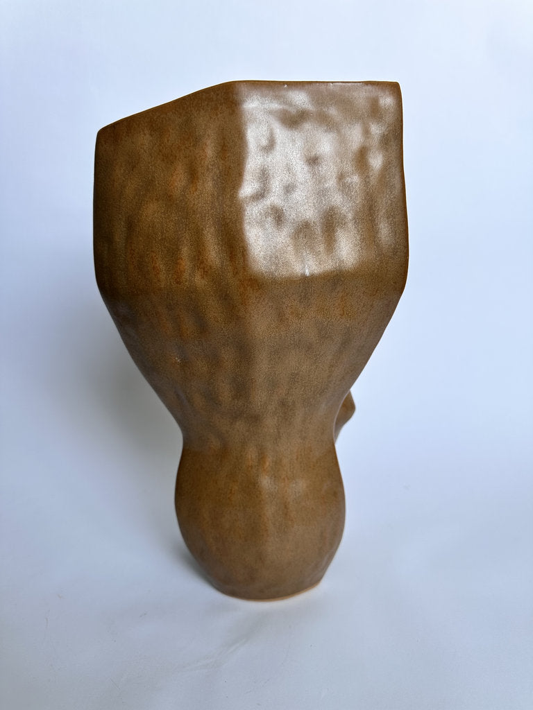 Wabi Sabi Ceramic Vase, Japanese Organic Sculptural Pottery, Matte Clay Glaze