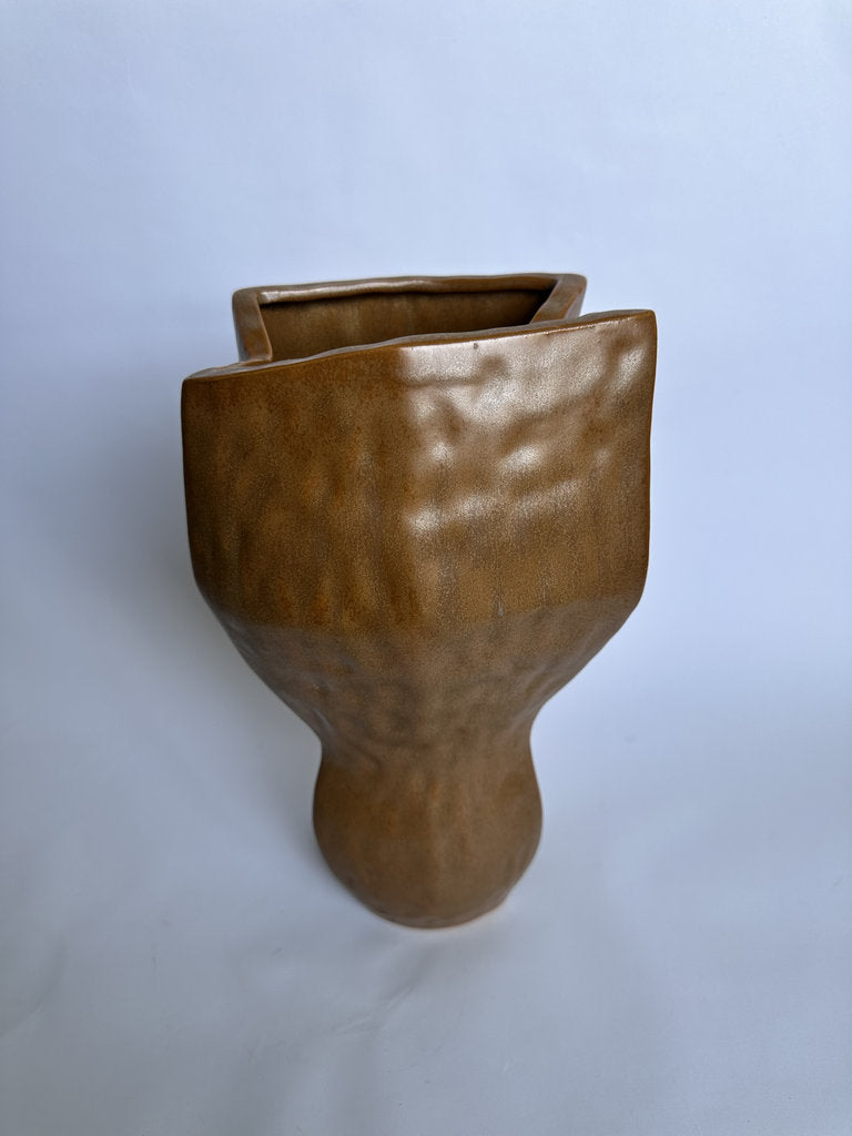 Wabi Sabi Ceramic Vase, Japanese Organic Sculptural Pottery, Matte Clay Glaze