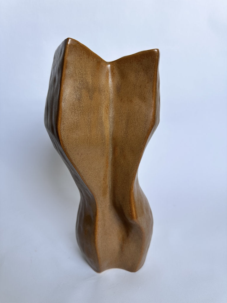Wabi Sabi Ceramic Vase, Japanese Organic Sculptural Pottery, Matte Clay Glaze