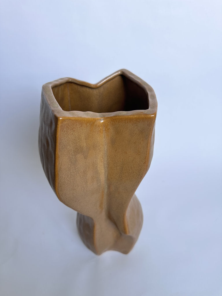 Wabi Sabi Ceramic Vase, Japanese Organic Sculptural Pottery, Matte Clay Glaze
