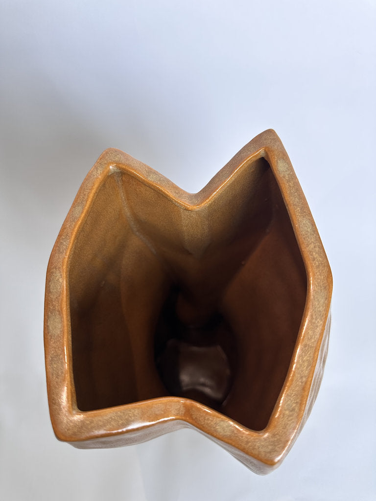 Wabi Sabi Ceramic Vase, Japanese Organic Sculptural Pottery, Matte Clay Glaze
