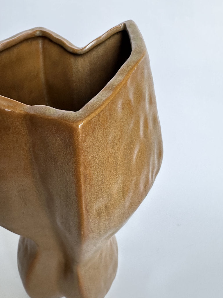 Wabi Sabi Ceramic Vase, Japanese Organic Sculptural Pottery, Matte Clay Glaze