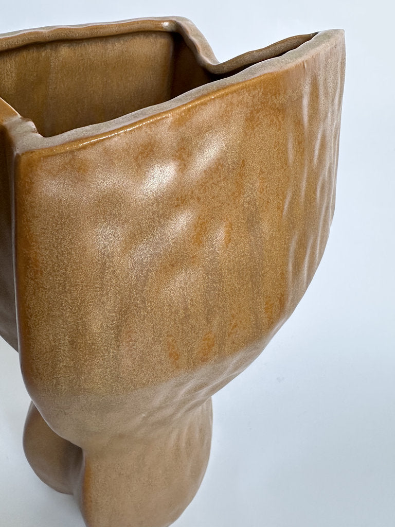 Wabi Sabi Ceramic Vase, Japanese Organic Sculptural Pottery, Matte Clay Glaze