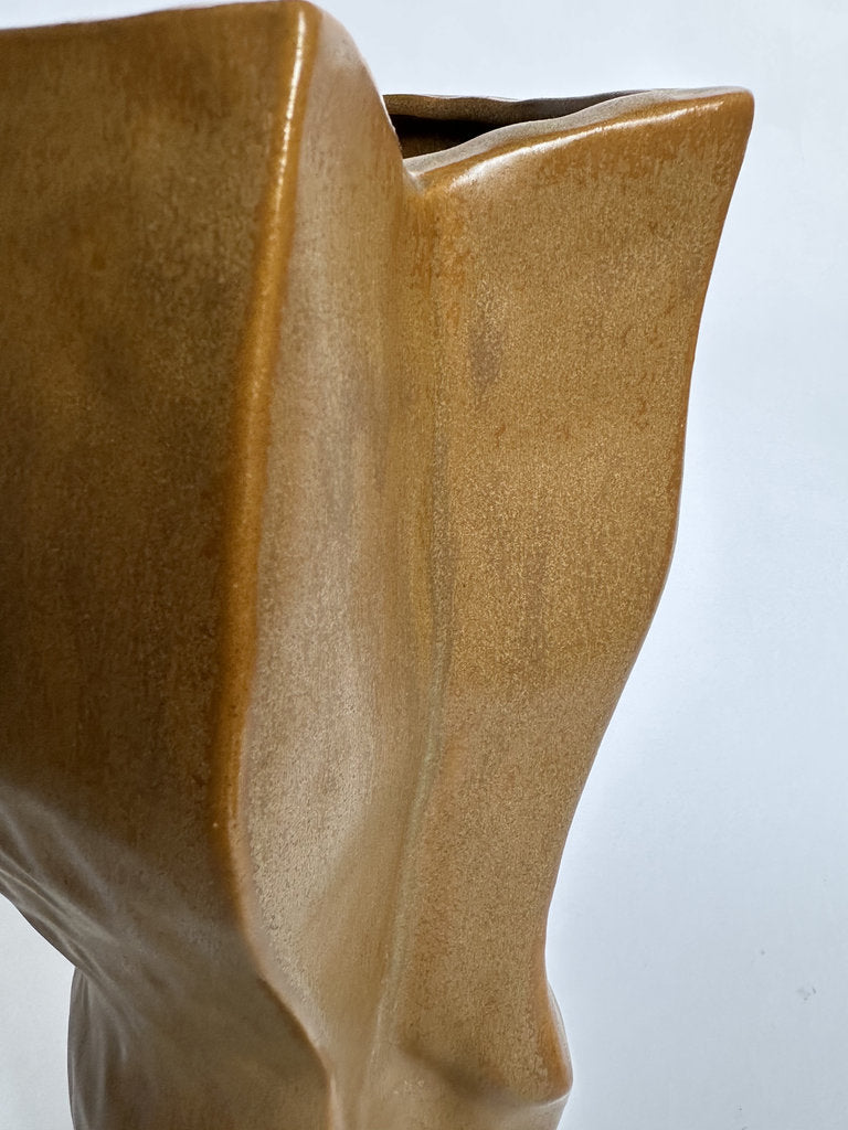 Wabi Sabi Ceramic Vase, Japanese Organic Sculptural Pottery, Matte Clay Glaze