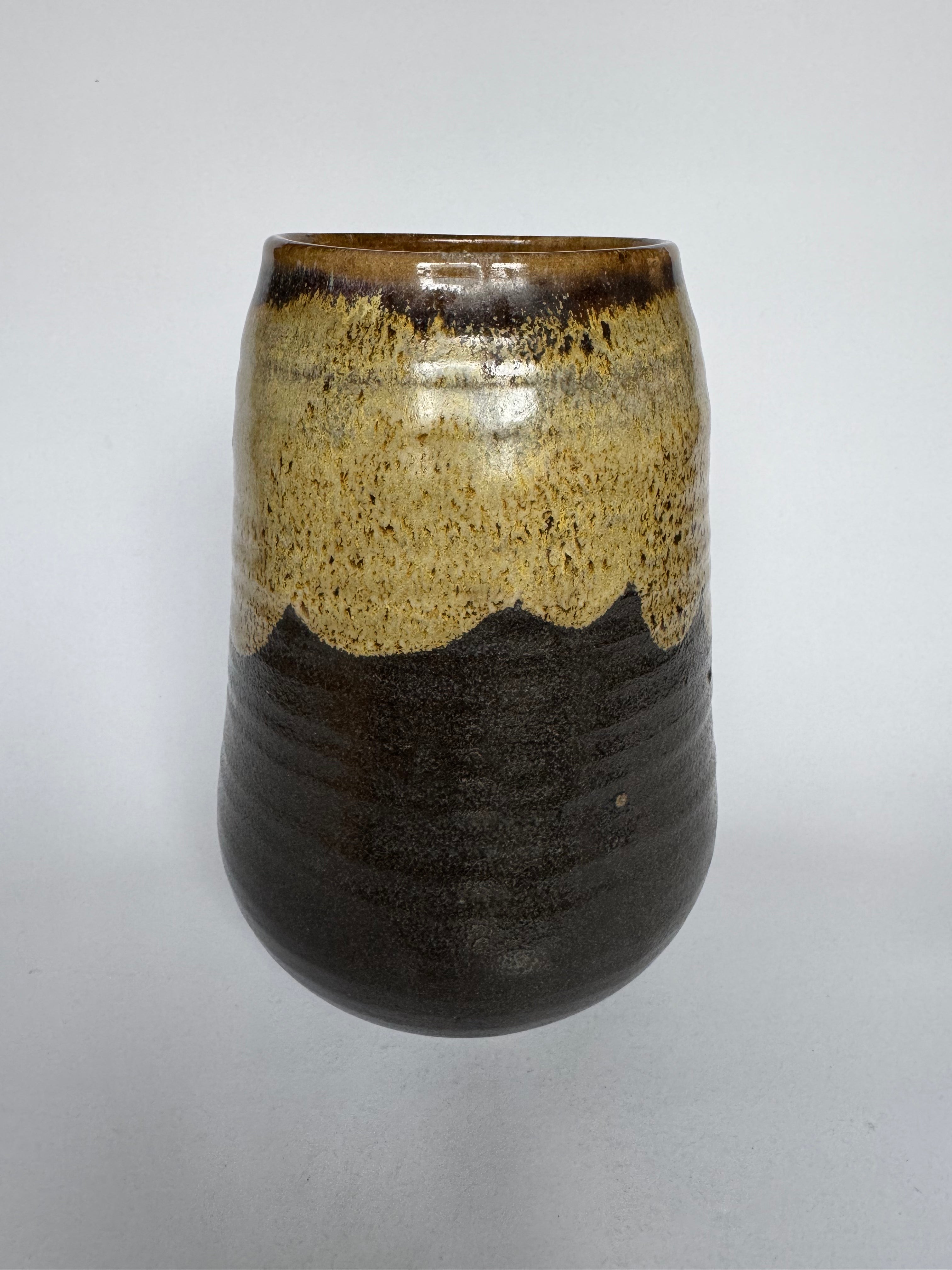 Japanese Rustic Stoneware Vase with Original Tomobako – Wabi Sabi Pottery