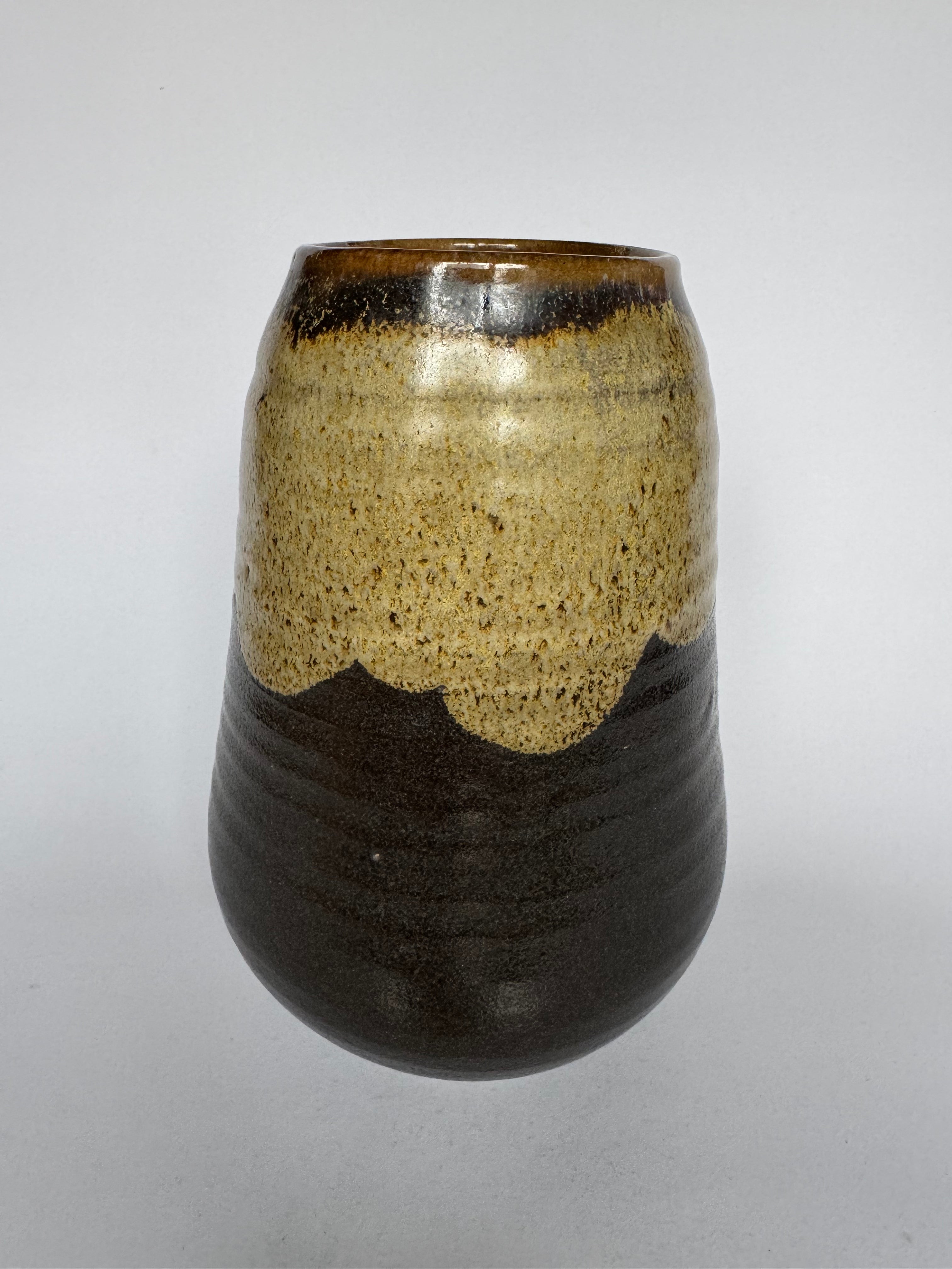 Japanese Rustic Stoneware Vase with Original Tomobako – Wabi Sabi Pottery