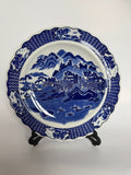 Arita Blue Glaze Scenic Plate – Hand-Painted Japanese Ceramic Art