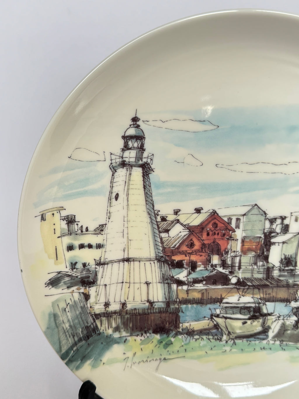 “Sakai Factory Panorama Plate – Hand-Painted Japanese Ceramic Art (1993)”