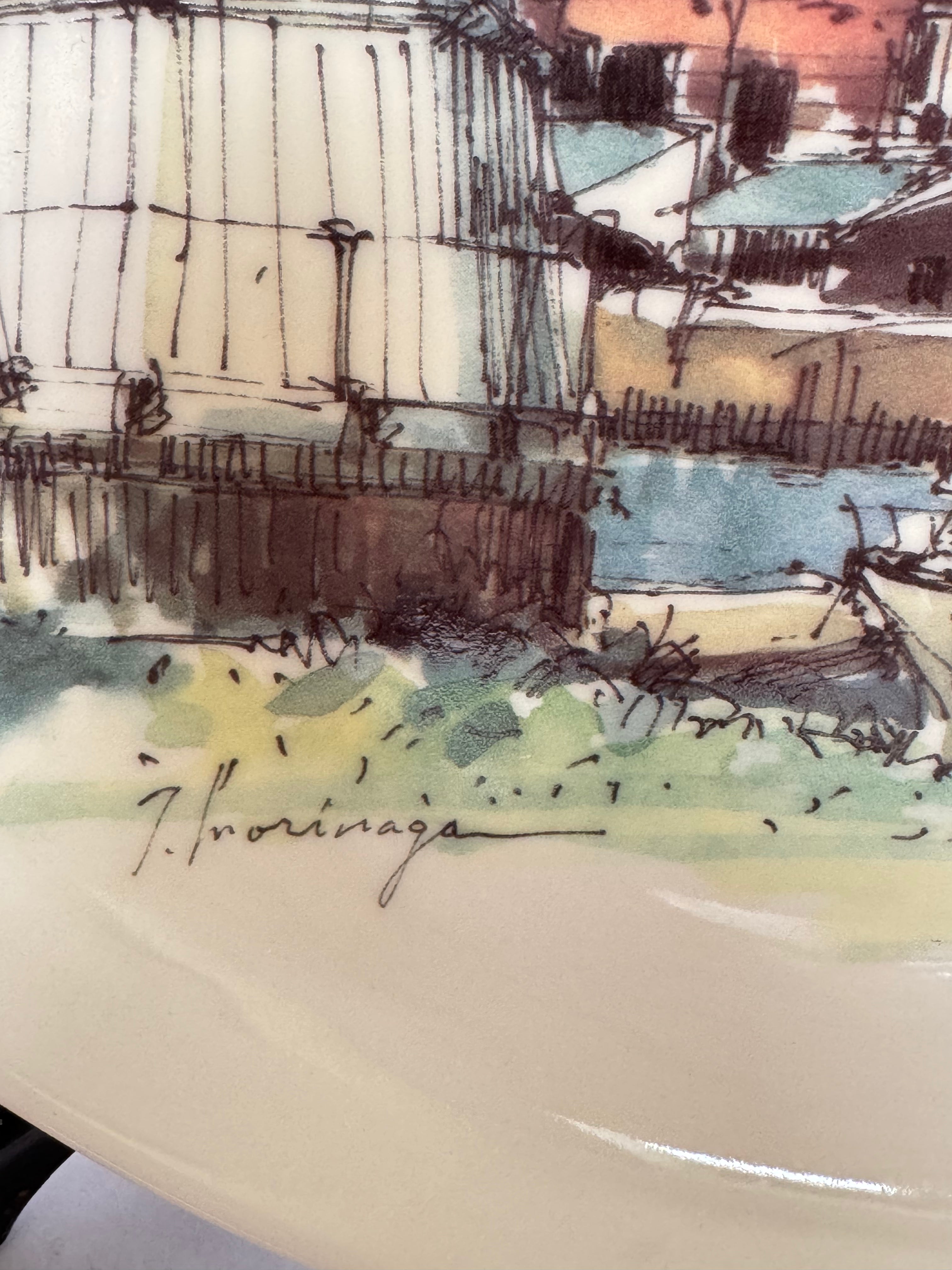 “Sakai Factory Panorama Plate – Hand-Painted Japanese Ceramic Art (1993)”