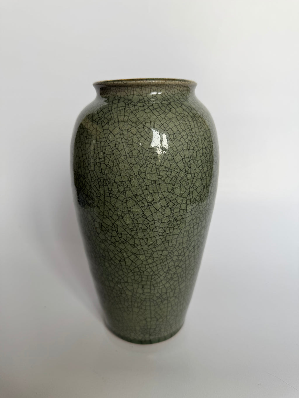 Vintage Soma Yaki Crackle Glaze Vase – Hand Thrown Japanese Pottery