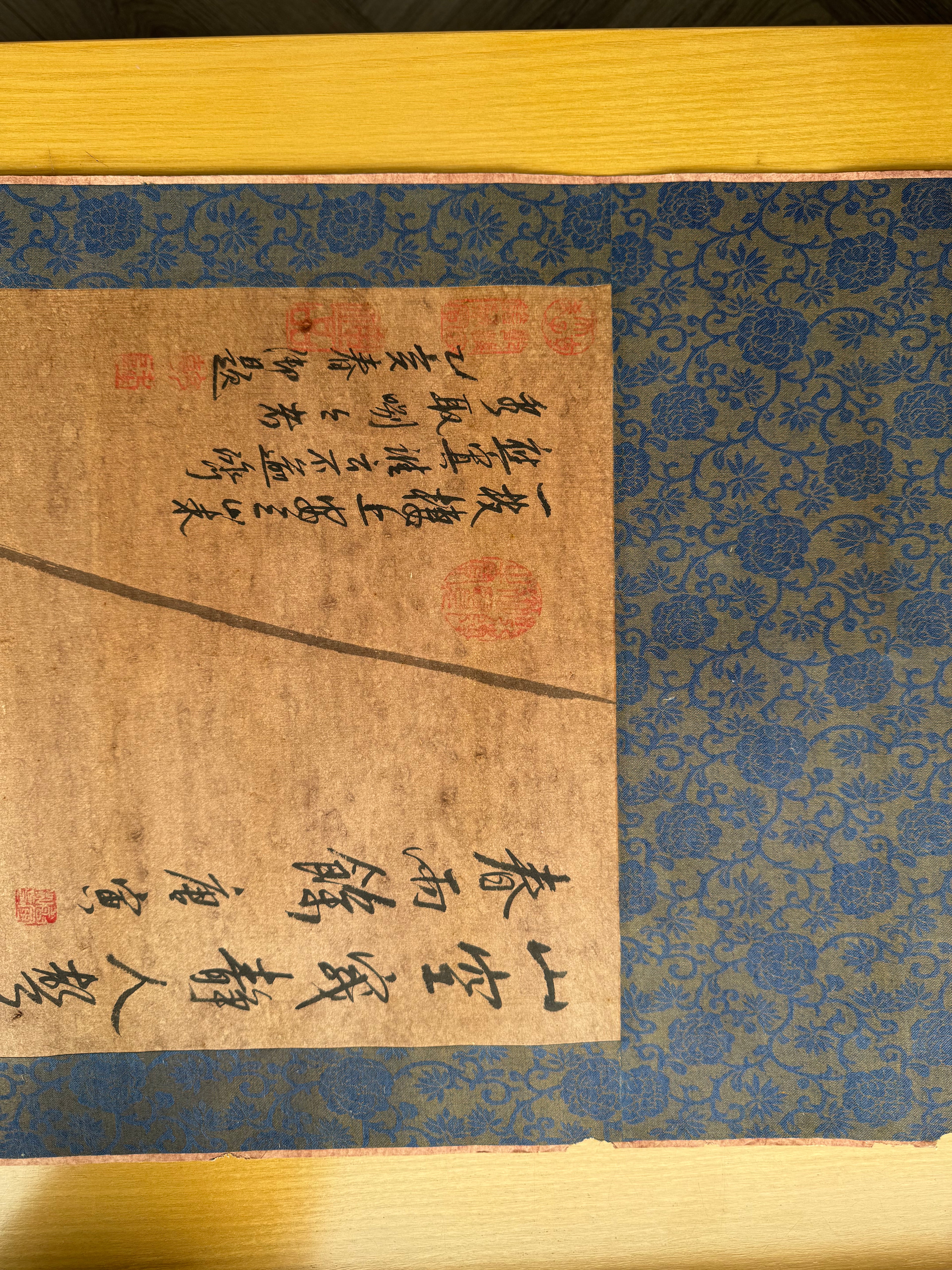 Vintage Japanese Hanging Scroll – Ink Bird on Bamboo Branch with Calligraphy