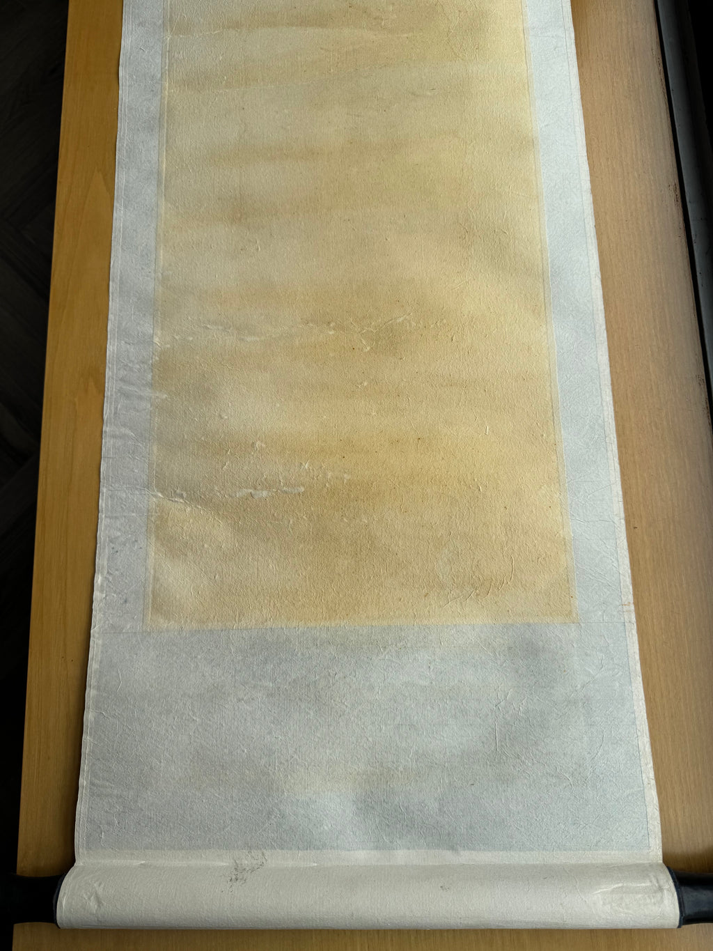Vintage Japanese Hanging Scroll – Ink Bird on Bamboo Branch with Calligraphy