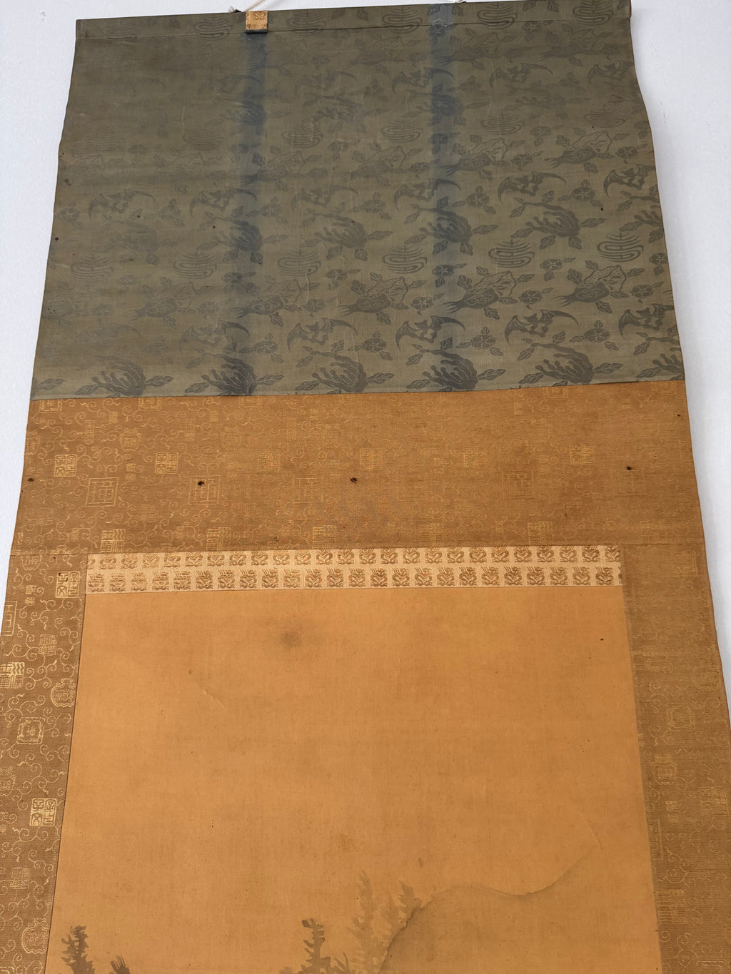 Antique Japanese Classical Landscape Hanging Scroll – Edo Meiji Kano Style Ink Painting Kakemono