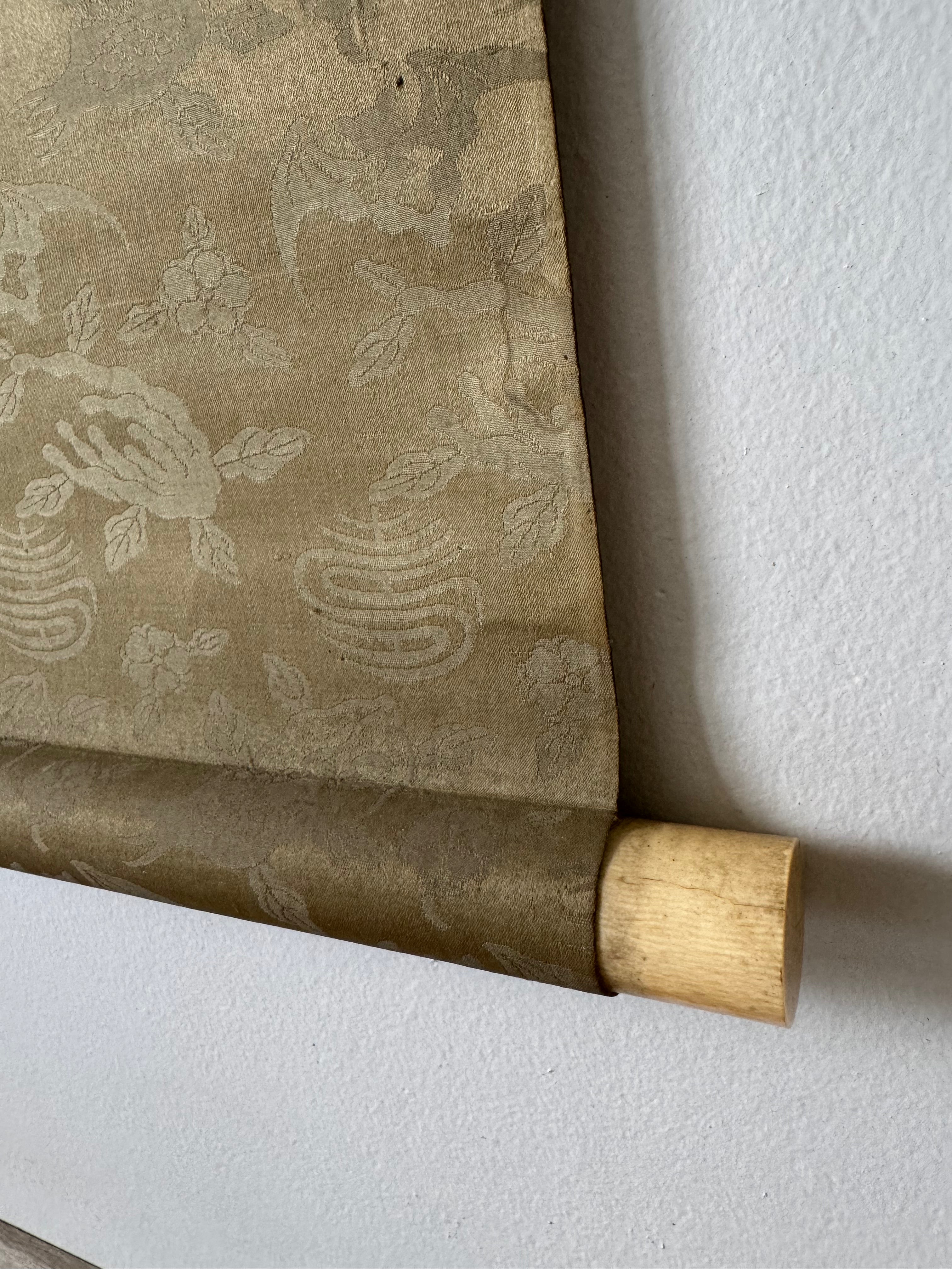 Antique Japanese Classical Landscape Hanging Scroll – Edo Meiji Kano Style Ink Painting Kakemono