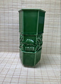 Vintage 1983 Japanese Zodiac Boar Vase, Green Glazed Year of Inoshishi