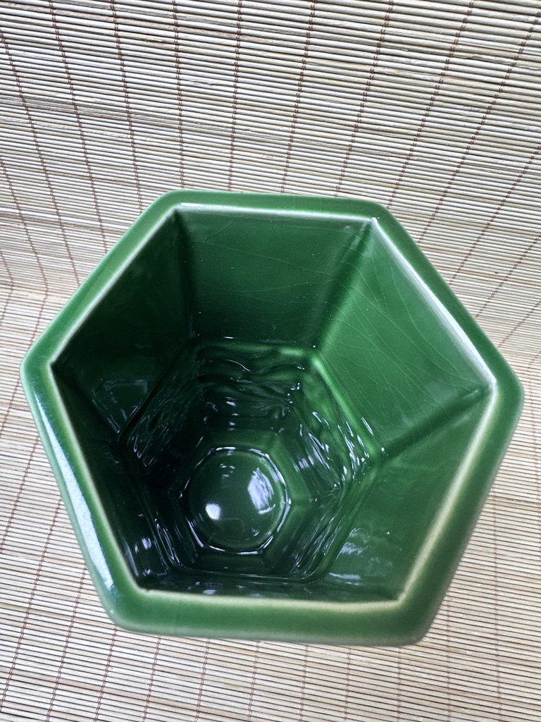 Vintage 1983 Japanese Zodiac Boar Vase, Green Glazed Year of Inoshishi