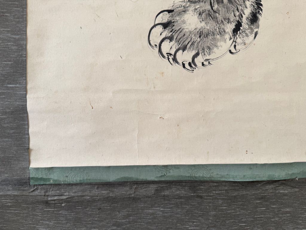 Vintage Japanese Tiger Hanging Scroll – “Mountain Tiger” by Daishin-kun sha kore
