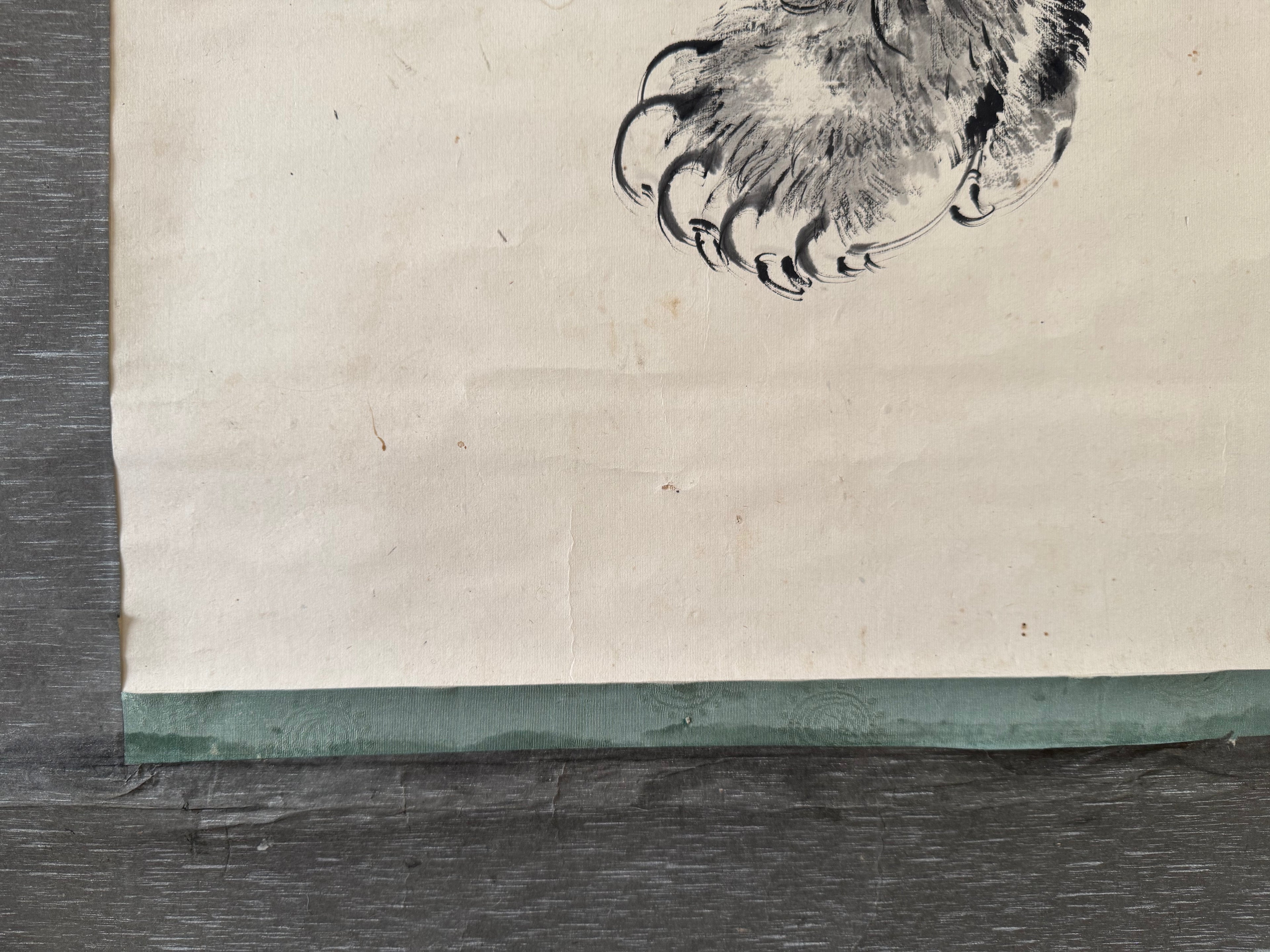 Vintage Japanese Tiger Hanging Scroll – “Mountain Tiger” by Daishin-kun sha kore