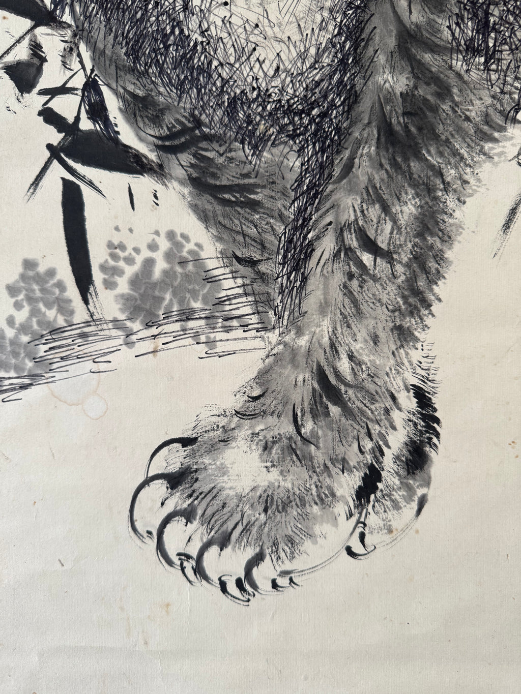 Vintage Japanese Tiger Hanging Scroll – “Mountain Tiger” by Daishin-kun sha kore