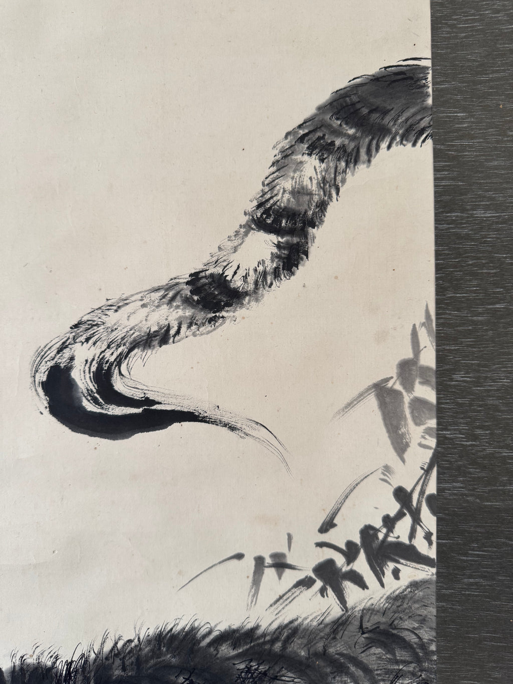 Vintage Japanese Tiger Hanging Scroll – “Mountain Tiger” by Daishin-kun sha kore