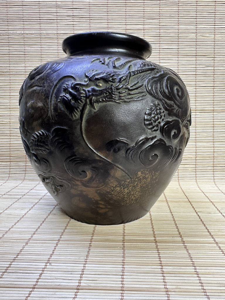Vintage Japanese Bronze Vase, Shorinji Kempo Commemorative Dragon Urn