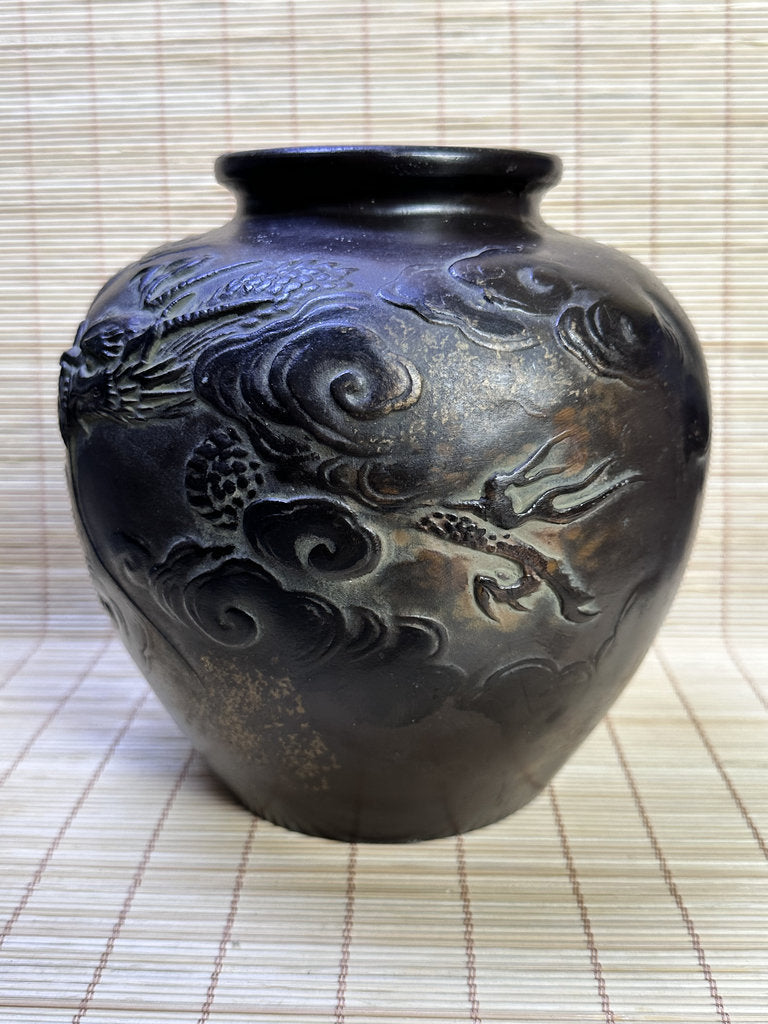 Vintage Japanese Bronze Vase, Shorinji Kempo Commemorative Dragon Urn