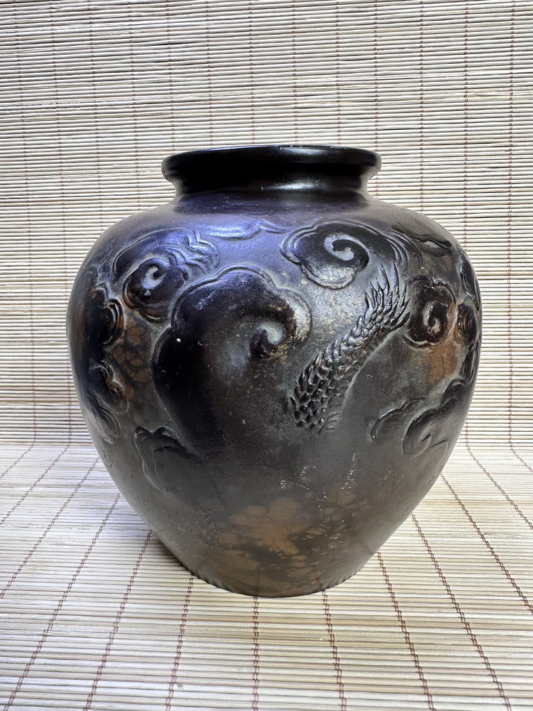 Vintage Japanese Bronze Vase, Shorinji Kempo Commemorative Dragon Urn